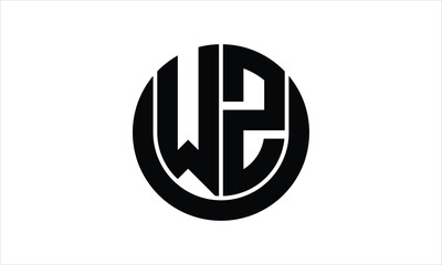 WZ initial letter circle icon gaming logo design vector template. batman logo, sports logo, monogram, polygon, war game, symbol, playing logo, abstract, fighting, typography, icon, minimal, wings logo