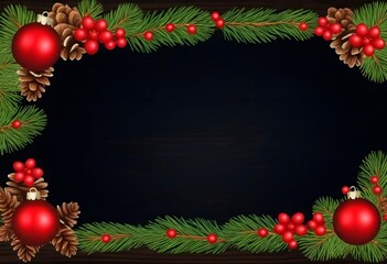 Merry Christmas decoration on wooden background. Winter holiday theme. Happy New Year
