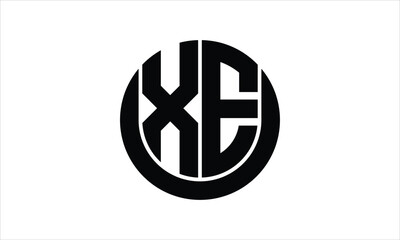XE initial letter circle icon gaming logo design vector template. batman logo, sports logo, monogram, polygon, war game, symbol, playing logo, abstract, fighting, typography, icon, minimal, wings logo