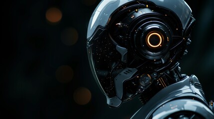 AI robot neutral black backgroud