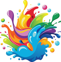 Fototapeta na wymiar colorful splashes of vector illustration, colorful background design vector illustration, Rainbow paint splash vector, Paint splatter colorful vector illustration