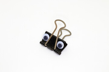 Binder clip with eyes, black, eyes sticker,accessories, art, attach papers, binder, cliper, eye,...