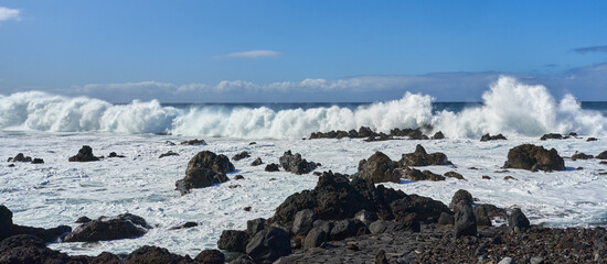 Crashing waves on the shores of Tenerife