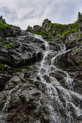 The Capra Waterfall, also known as the Iezerului Waterfall in the Fagaras Mountains