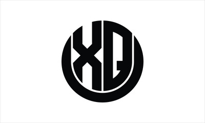 XQ initial letter circle icon gaming logo design vector template. batman logo, sports logo, monogram, polygon, war game, symbol, playing logo, abstract, fighting, typography, icon, minimal, wings logo