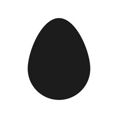 Black silhouette of an egg on a transparent background