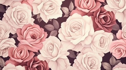 A classic style rose flower is depicted in a vintage aesthetic, offering a big flower background with timeless elegance and charm.