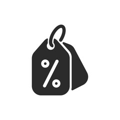 Shopping tag silhouette icon, vector discount coupons, cut silhouette for social media user interface.