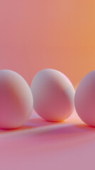 Abstract Pastel Eggs on Gradient Background