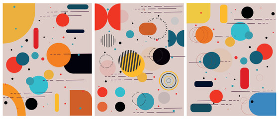 Minimal cover collection with geometric background. Retro style vector layout for posters, magazines, flyers or wall decoration background.Modern abstract painting. Geometric figures.