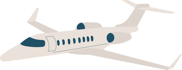 white airplane in flat style on a white background vector