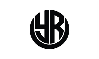 YR initial letter circle icon gaming logo design vector template. batman logo, sports logo, monogram, polygon, war game, symbol, playing logo, abstract, fighting, typography, icon, minimal, wings logo