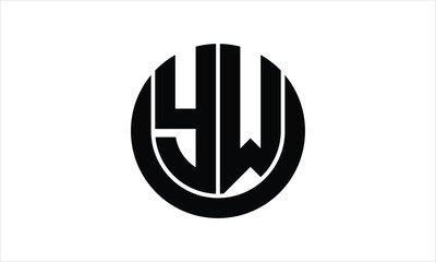 YW initial letter circle icon gaming logo design vector template. batman logo, sports logo, monogram, polygon, war game, symbol, playing logo, abstract, fighting, typography, icon, minimal, wings logo