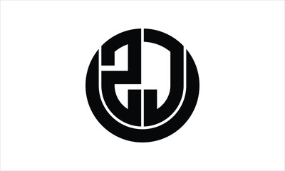 ZJ initial letter circle icon gaming logo design vector template. batman logo, sports logo, monogram, polygon, war game, symbol, playing logo, abstract, fighting, typography, icon, minimal, wings logo