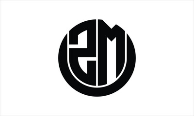 ZM initial letter circle icon gaming logo design vector template. batman logo, sports logo, monogram, polygon, war game, symbol, playing logo, abstract, fighting, typography, icon, minimal, wings logo
