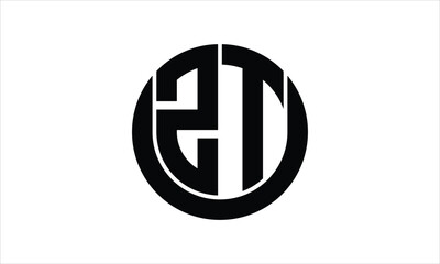 ZT initial letter circle icon gaming logo design vector template. batman logo, sports logo, monogram, polygon, war game, symbol, playing logo, abstract, fighting, typography, icon, minimal, wings logo