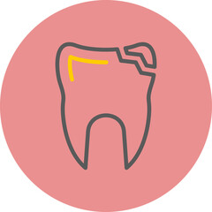 Broken Tooth Line Two Color Circle