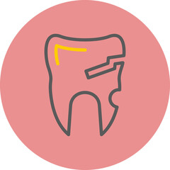 Broken Tooth Line Two Color Circle