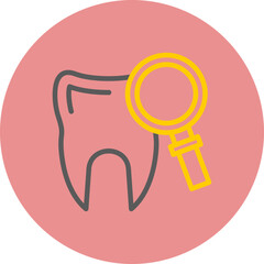 Dental Care Line Two Color Circle