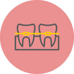 Dental Line Two Color Circle