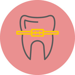 Tooth Line Two Color Circle