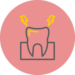 Toothache Line Two Color Circle