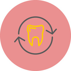 Teeth Line Two Color Circle