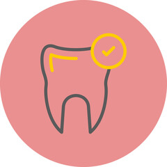 Teeth Line Two Color Circle