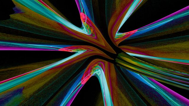 Abstract animated background of color stripes transformations