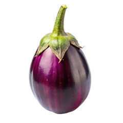 Purple eggplant isolated on a transparent background.