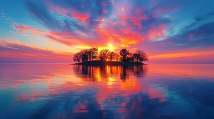 Small Island in Middle of Water