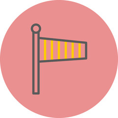 Windsock Line Two Color Circle