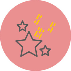 Stars Line Two Color Circle