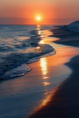 Naklejka premium Sandy Beach With Waves