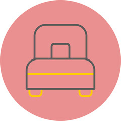 Single Bed Line Two Color Circle