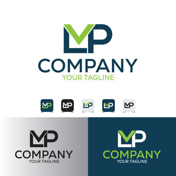 LMP, LVP letter Initial Typography Geometric Vector Logo Design Template.