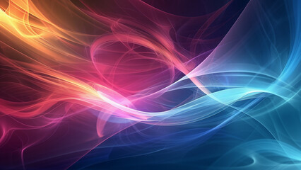 Modern abstract background with wavy glowing lines in vibrant colors