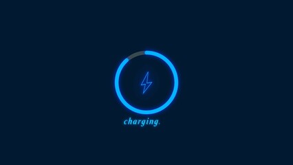 Abstract new charging icon illustration on black background. - obrazy, fototapety, plakaty