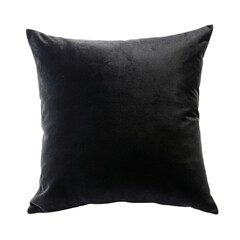 Cushion black pillow velvet pillows isolated on Transparent background.