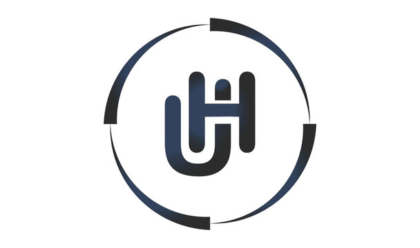 UH ,HU Abstract letters Logo monogram