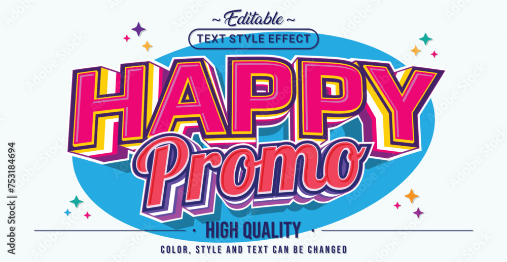 Aufkleber editable text style effect - happy promo text style theme.