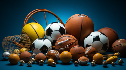 Sport balls isolated on color background