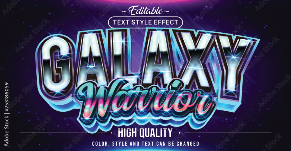 Poster Editable text style effect - Galaxy Warrior text style theme.