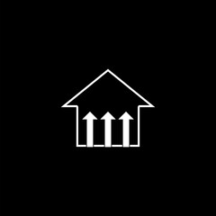  Thermal insulation icon isolated on black background  