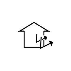 Thermal insulation. Energy-efficient home icon  isolated on white background 