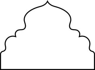 Islamic Dome Design Thin Line outline Black silhouettes Design pictogram symbol visual illustration