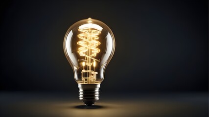 light bulb on black background