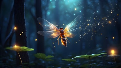 butterfly in the night in jungle