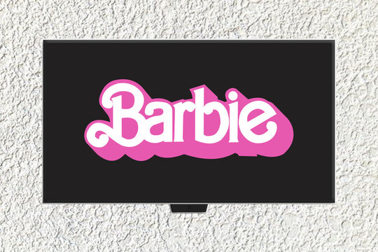 Barbie movie on TV screen
