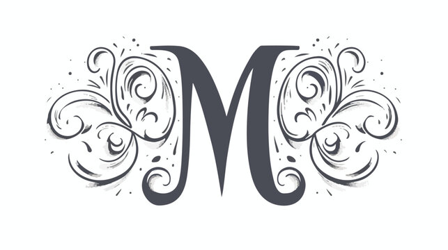 M logogram for font M in your name logo with music t